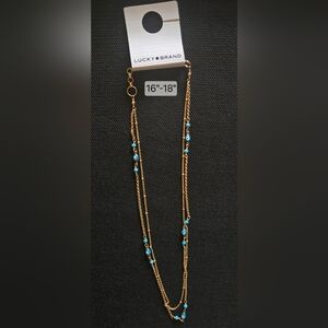 Necklace Evil Eye Gold Tone with Turquoise Accents Lucky Brand